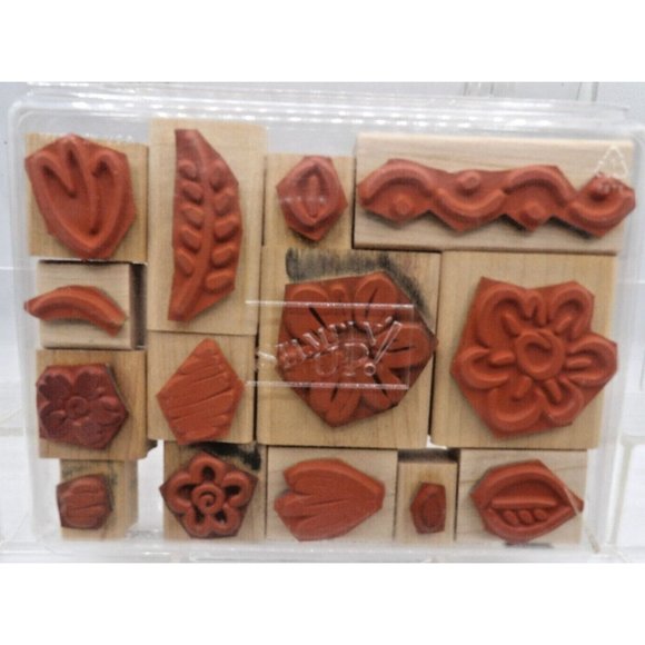 Stamp  Set of 14 "Fanciful Fowersl"  Stampin' Up! ©1999 1" x 1½"- 2¼"  x 2" - Picture 2 of 2